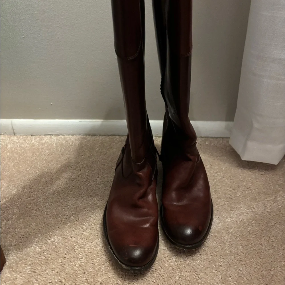 Frye Women's Extended Calf Melissa Button Leather Boots - Picture 4 of 12